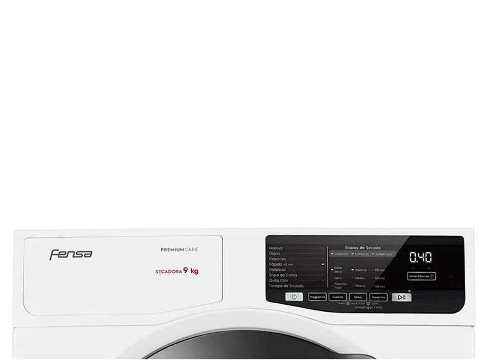 SECADORA DE ROPA POR VENTILACIÓN FENSA PREMUM CARE 9D 9KG BLANCO 4