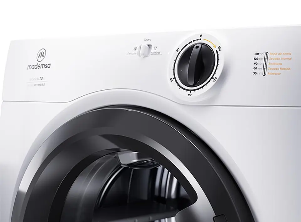 SECADORA DE ROPA POR VENTILACIÓN MADEMSA 7D BZG 7KG BLANCO 3