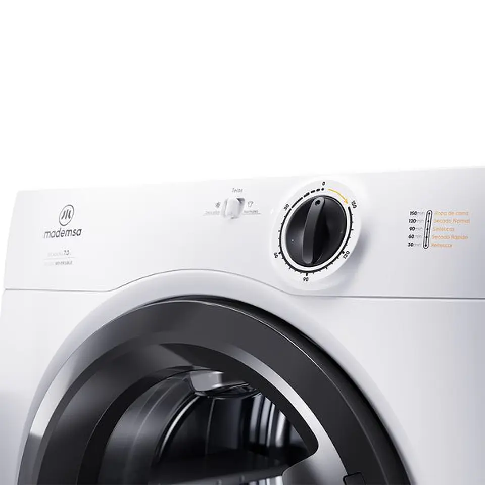 SECADORA DE ROPA MADEMSA 7KG SECADO REVERSIBLE 7D BZG BLANCA 4