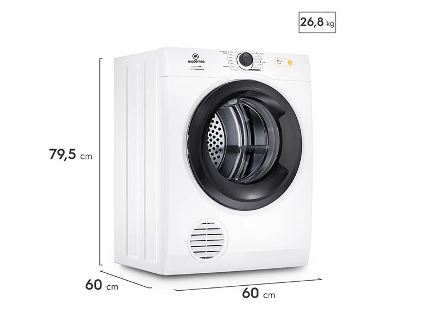 SECADORA DE ROPA POR VENTILACIÓN MADEMSA 9D BZG 9KG BLANCO 5