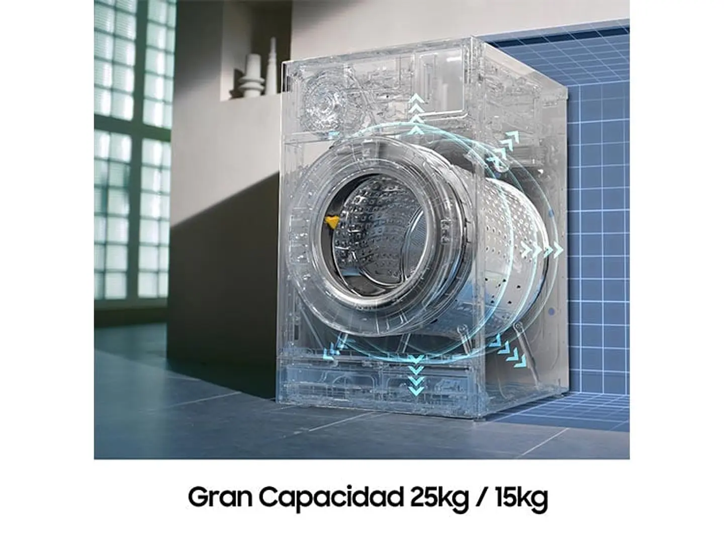 LAVADORA SECADORA SAMSUNG WD25DB8995BZ BE SPOKE 25KG/15KG GRIS 9