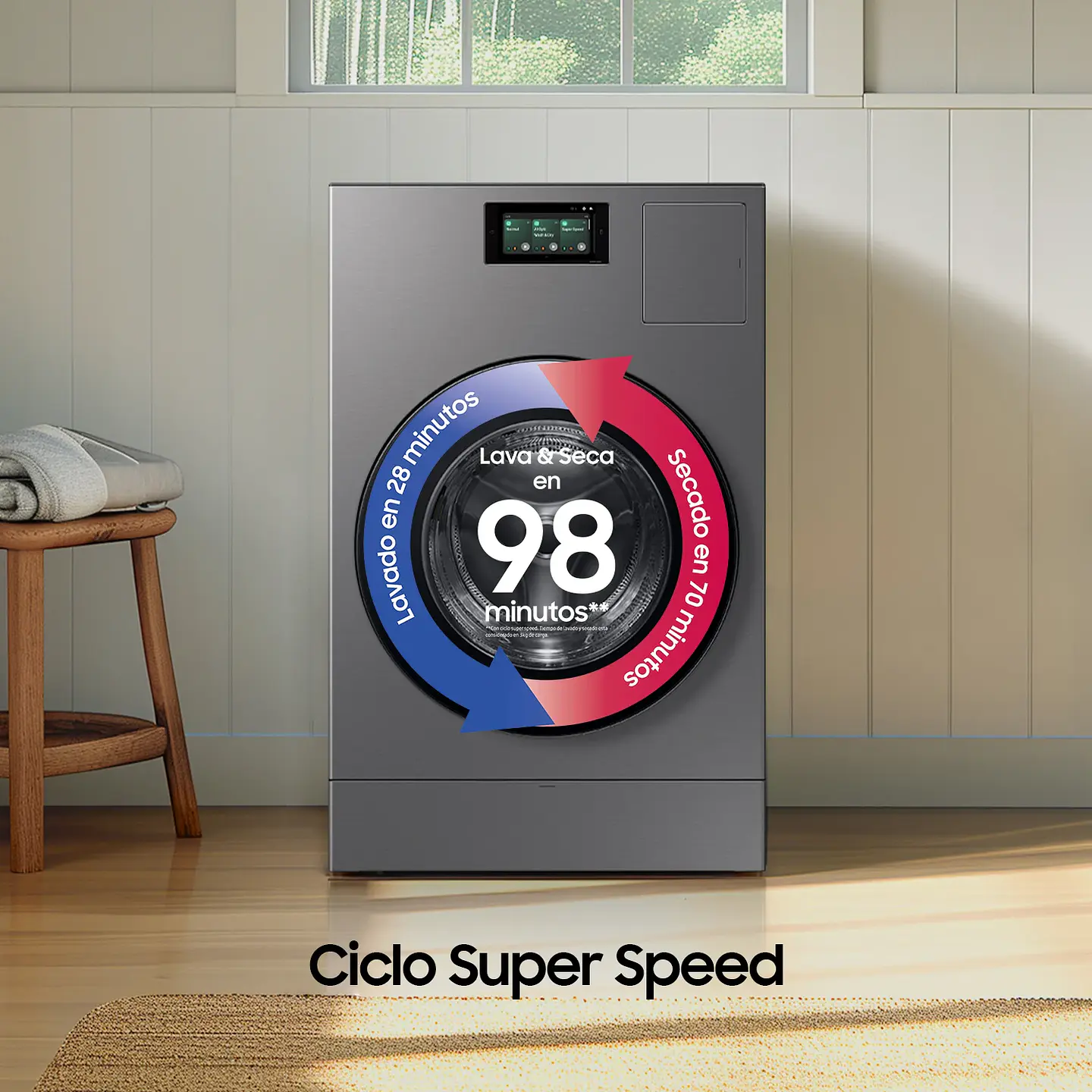 SAMSUNG LAVADORA SECADORA BESPOKE AI 25 KG 8