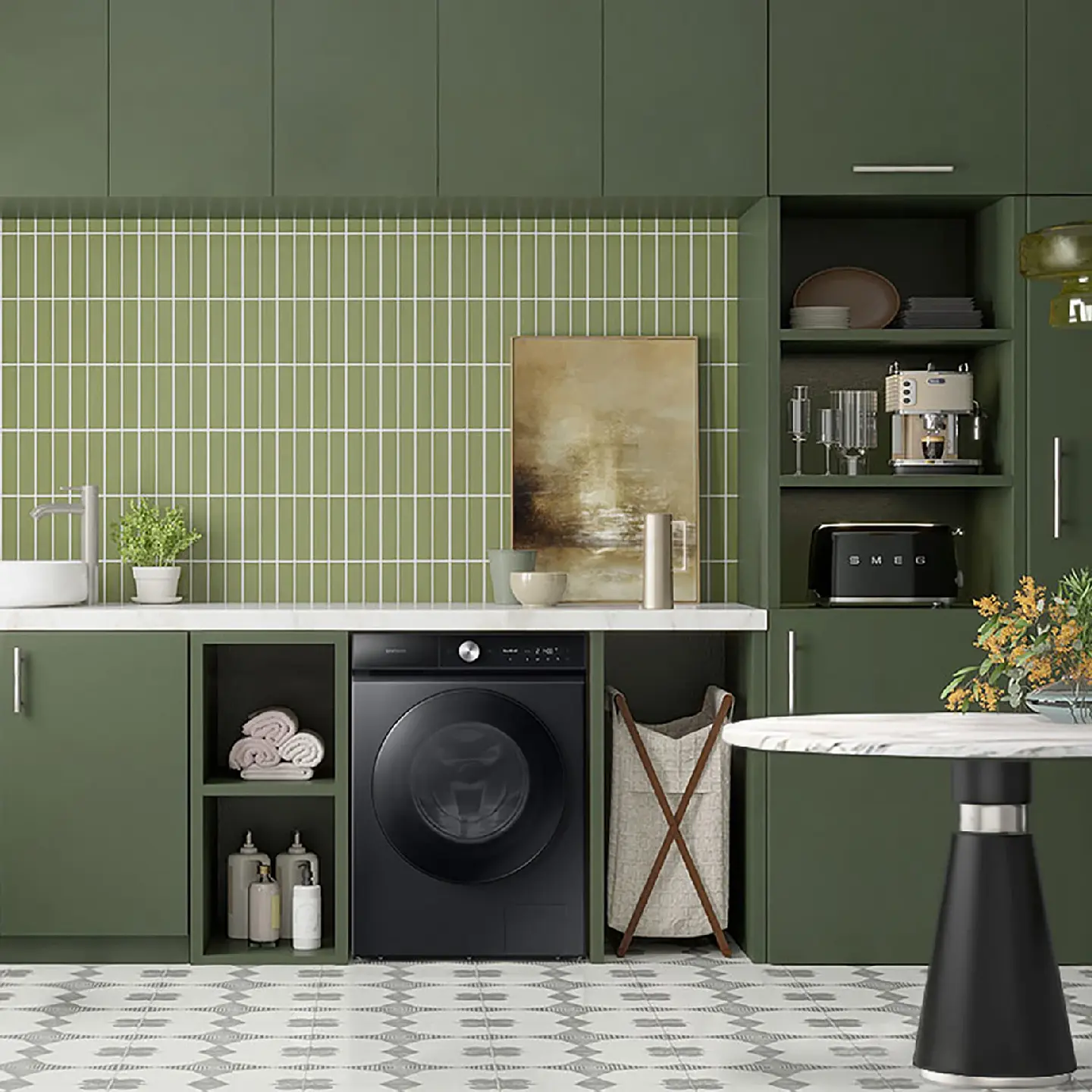 LAVADORA SECADORA SAMSUNG BE SPOKE WD14BB904DGB 14KG/9KG NEGRO 5