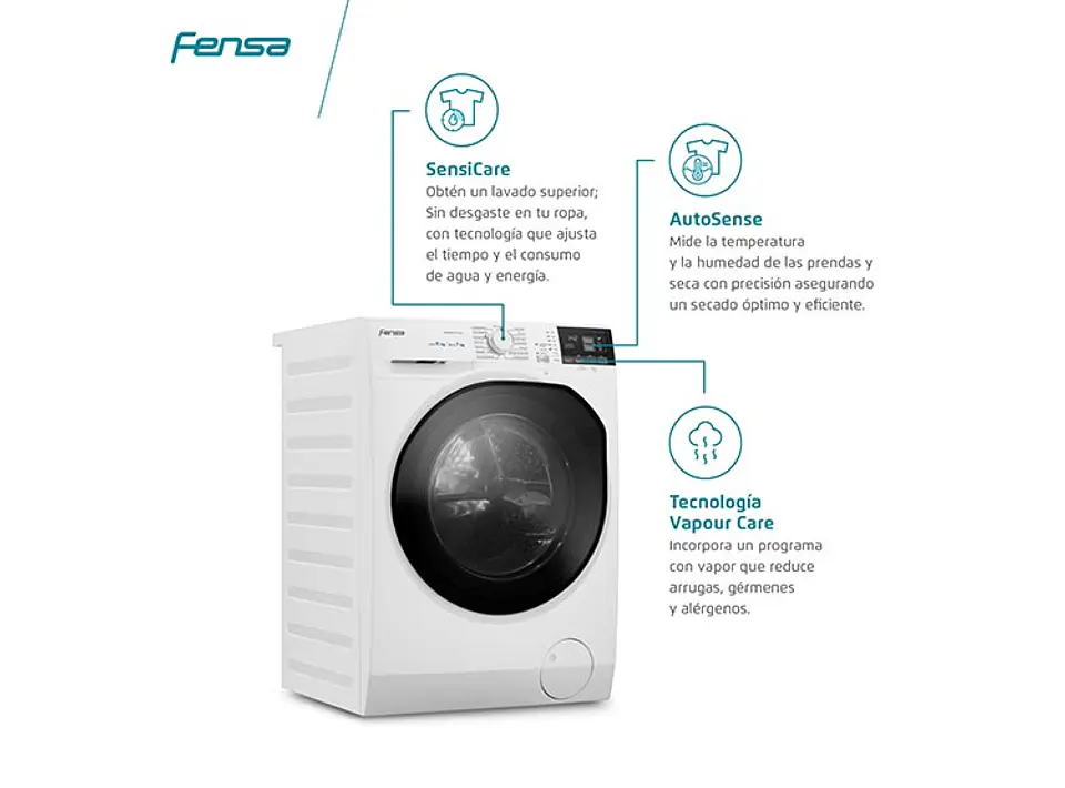 LAVADORA SECADORA FENSA PERFECT CARE 11WD 11KG/7KG BLANCO 5