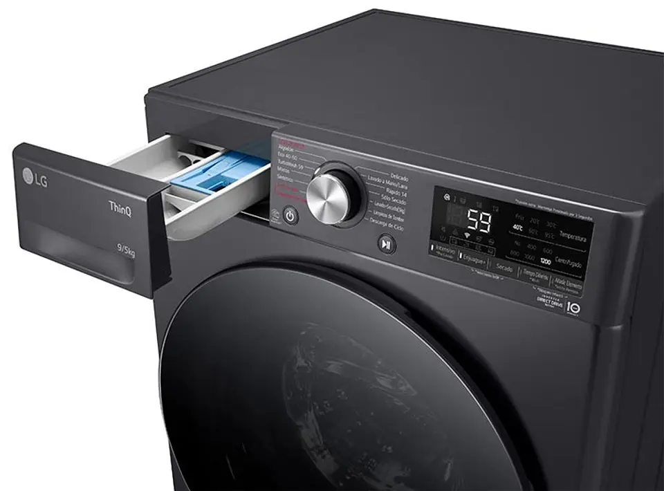 LAVADORA SECADORA LG WD9MVC4S6 9KG/5KG NEGRO 3