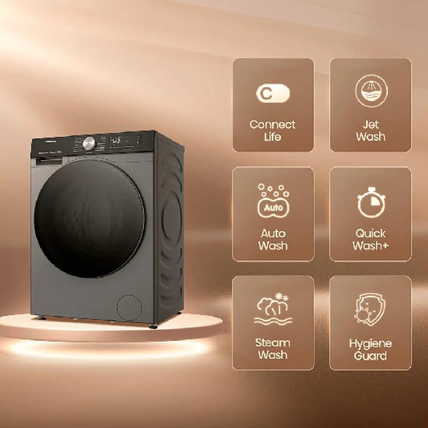 LAVADORA SECADORA CARGA FRONTAL HISENSE WD3S1243BT 12KG/8KG GRAFITO 3