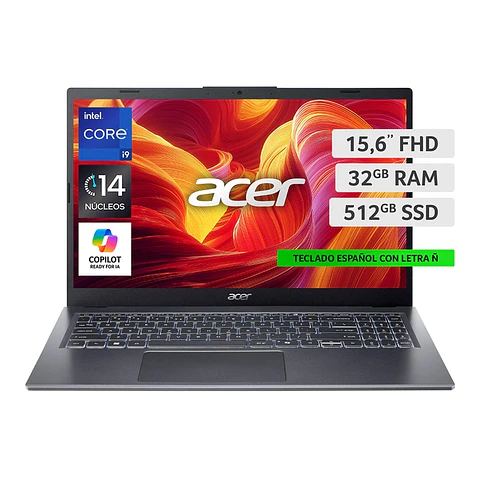 NOTEBOOK ACER ASPIRE 15 A15-51M-94YC-1 INTEL CORE I9 32GB RAM 512GB SSD 15.6"