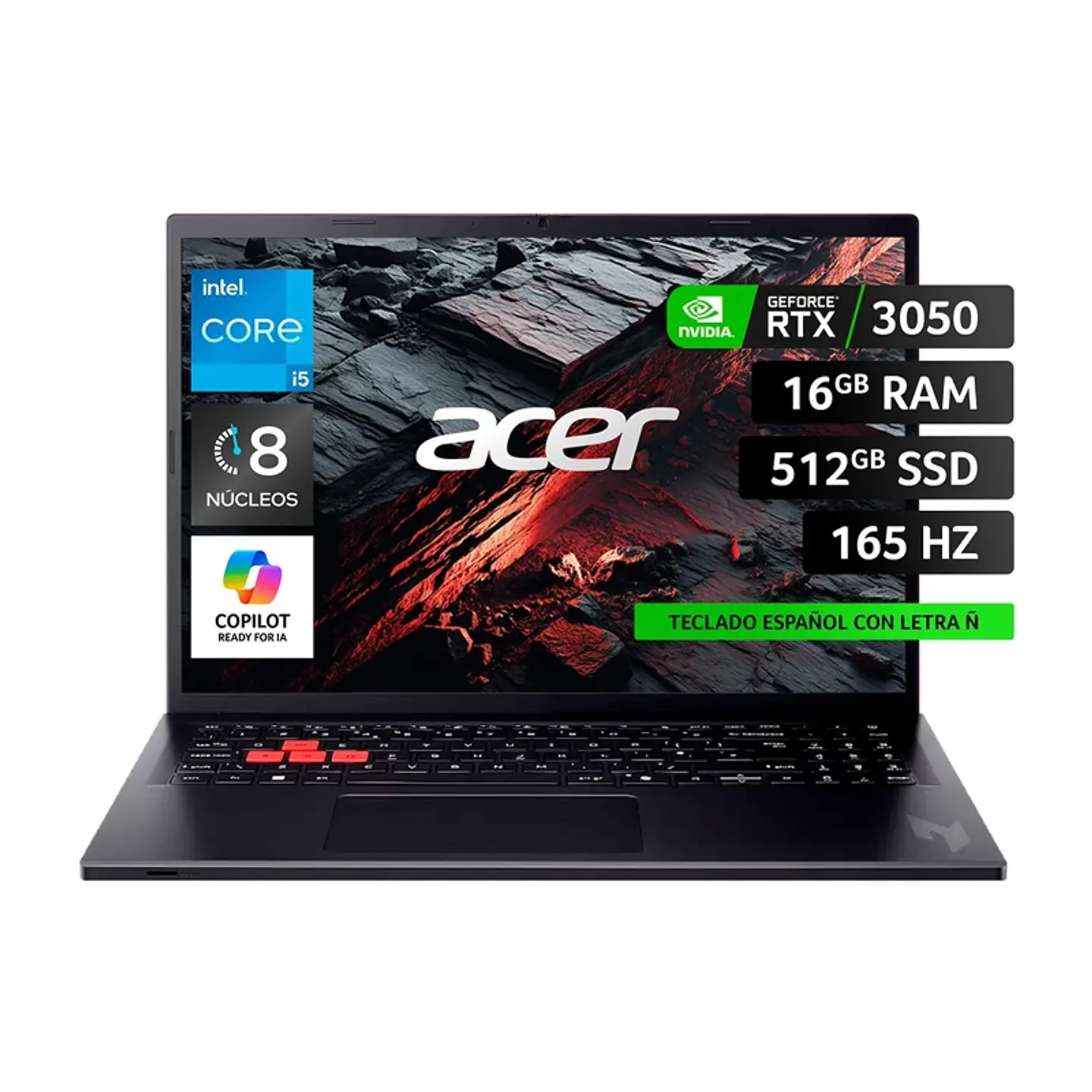 NOTEBOOK ACER NITRO LITE NL16-71G-56Q8-1 INTEL CORE I5 16GB RAM 512GB SSD NVIDIA RTX 3050 16” 2