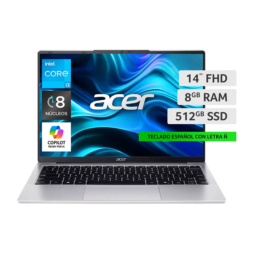 NOTEBOOK ACER ASPIRE LITE AL14-31P-MG40-1 INTEL CORE I3 8GB RAM 512GB SSD 14'' 1