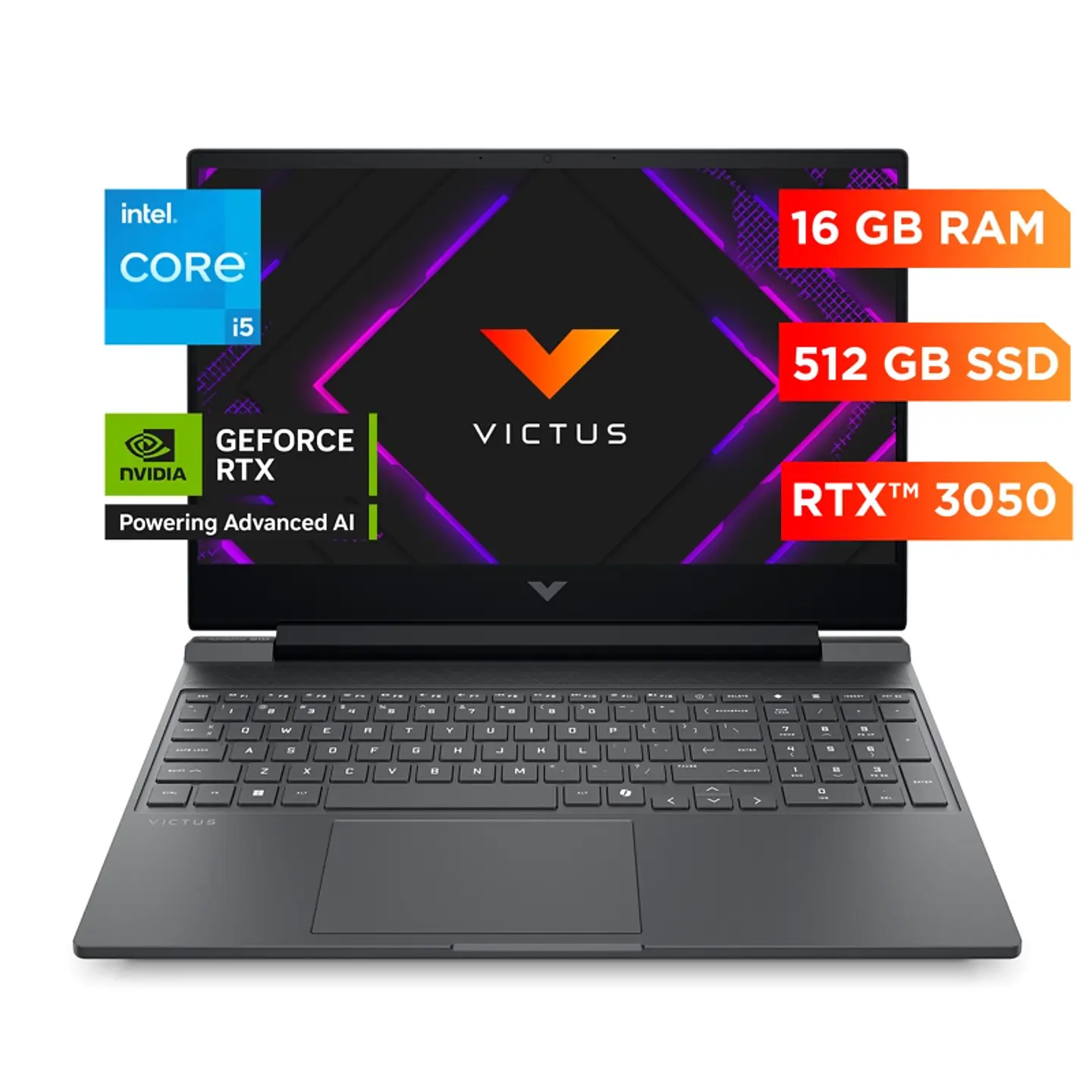 NOTEBOOK HP GAMER VICTUS 15-FA2014LA INTEL CORE I5 16GB RAM 512GB SSD RTX3050 6GB WINDOWS 11 HOME 6