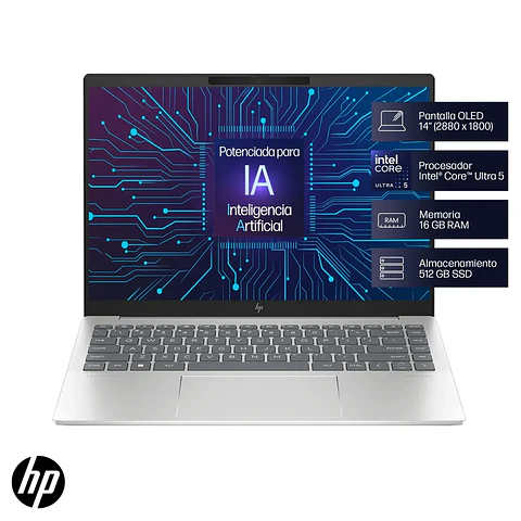 NOTEBOOK HP 14-EW1000LA INTEL CORE ULTRA 5 16GB RAM 512GB SSD