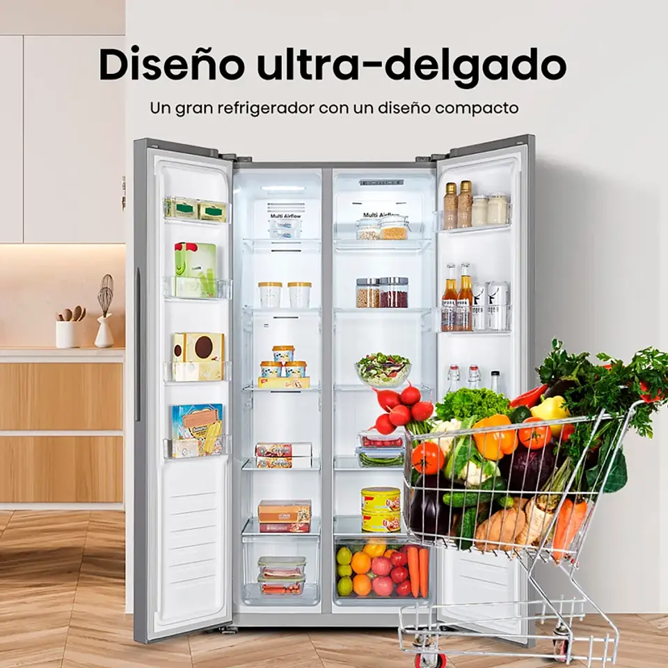 REFRIGERADOR SIDE BY SIDE HISENSE RC-56WS 428L NO FROST ACERO 5