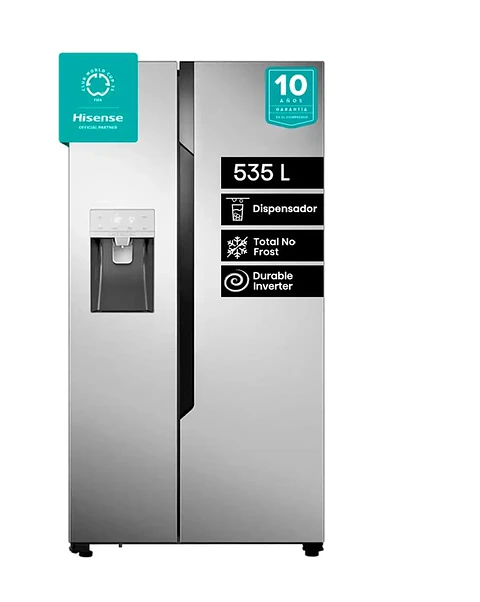 REFRIGERADOR SIDE BY SIDE HISENSE RC-70WS 535L NO FROST ACERO