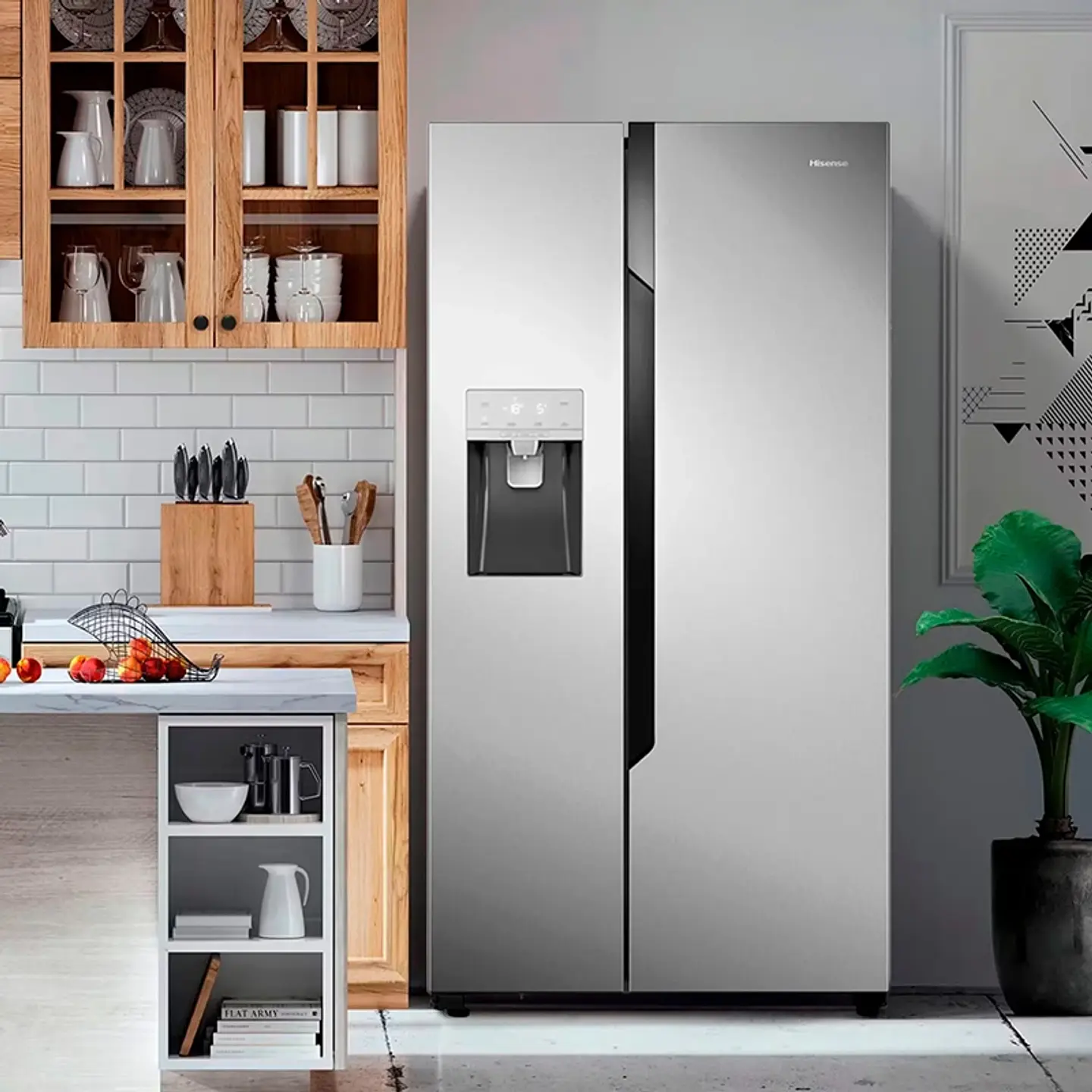 REFRIGERADOR SIDE BY SIDE HISENSE RC-70WS 535L NO FROST ACERO 6