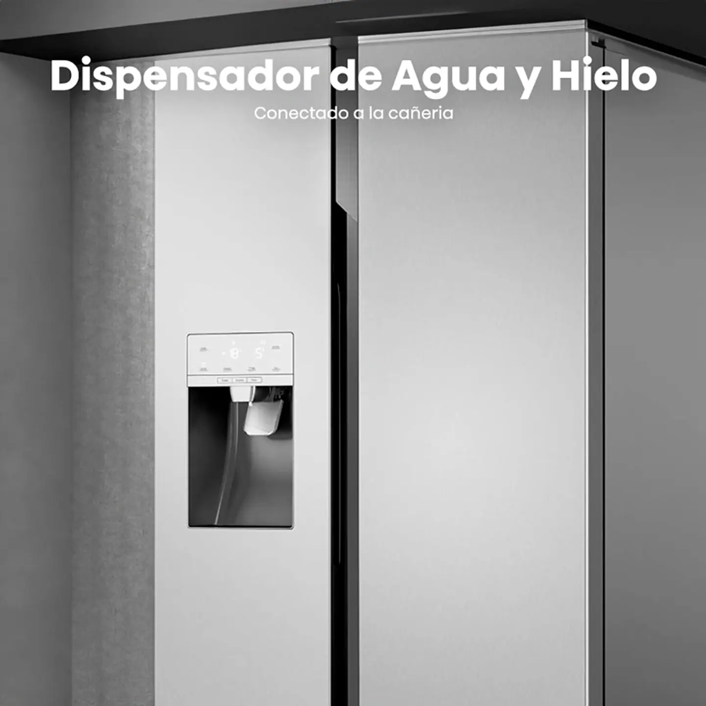 REFRIGERADOR SIDE BY SIDE HISENSE RC-70WS 535L NO FROST ACERO 11