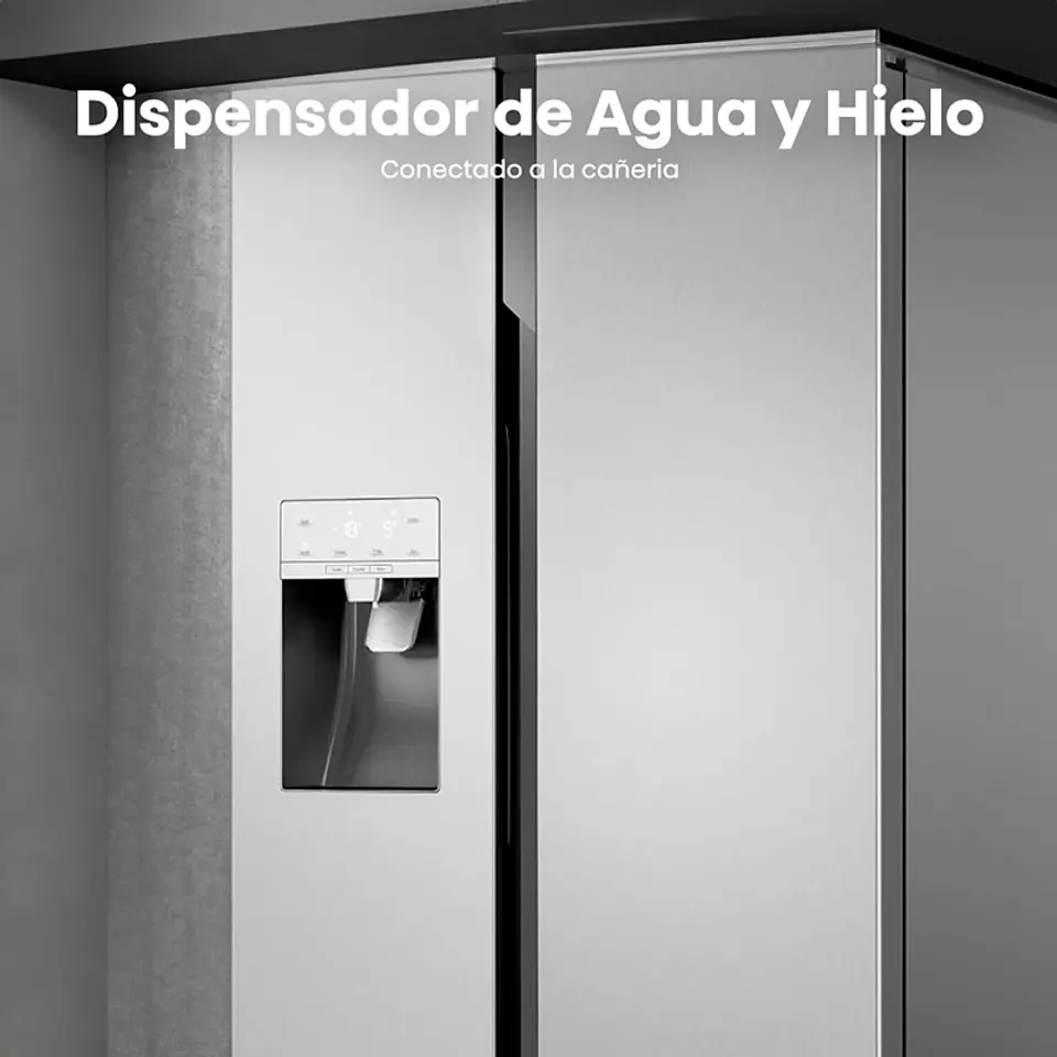 REFRIGERADOR SIDE BY SIDE HISENSE RC-70WS 535L NO FROST ACERO 11