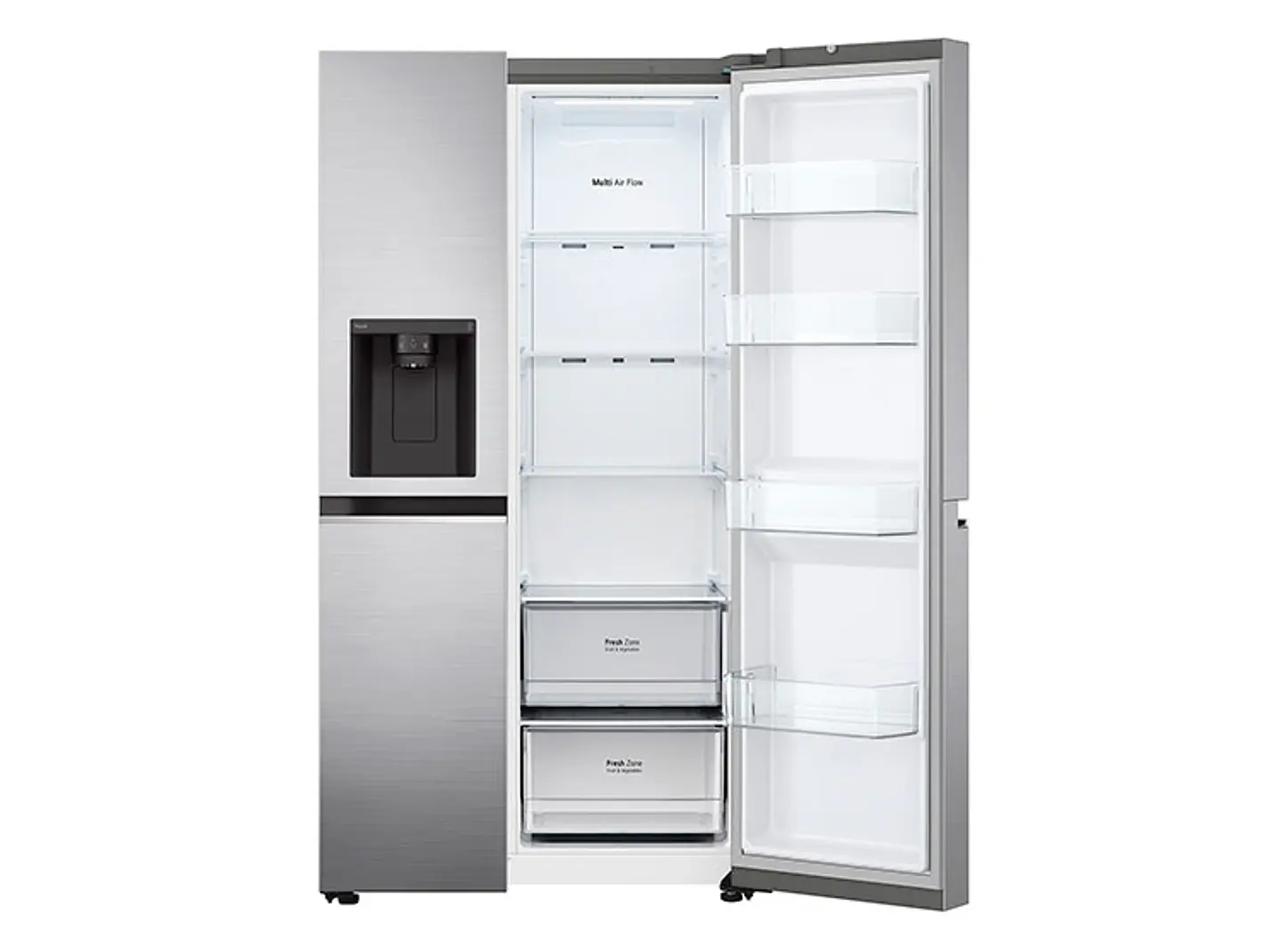 REFRIGERADOR SIDE BY SIDE LG GS66WPP 611L NO FROST PLATA 3