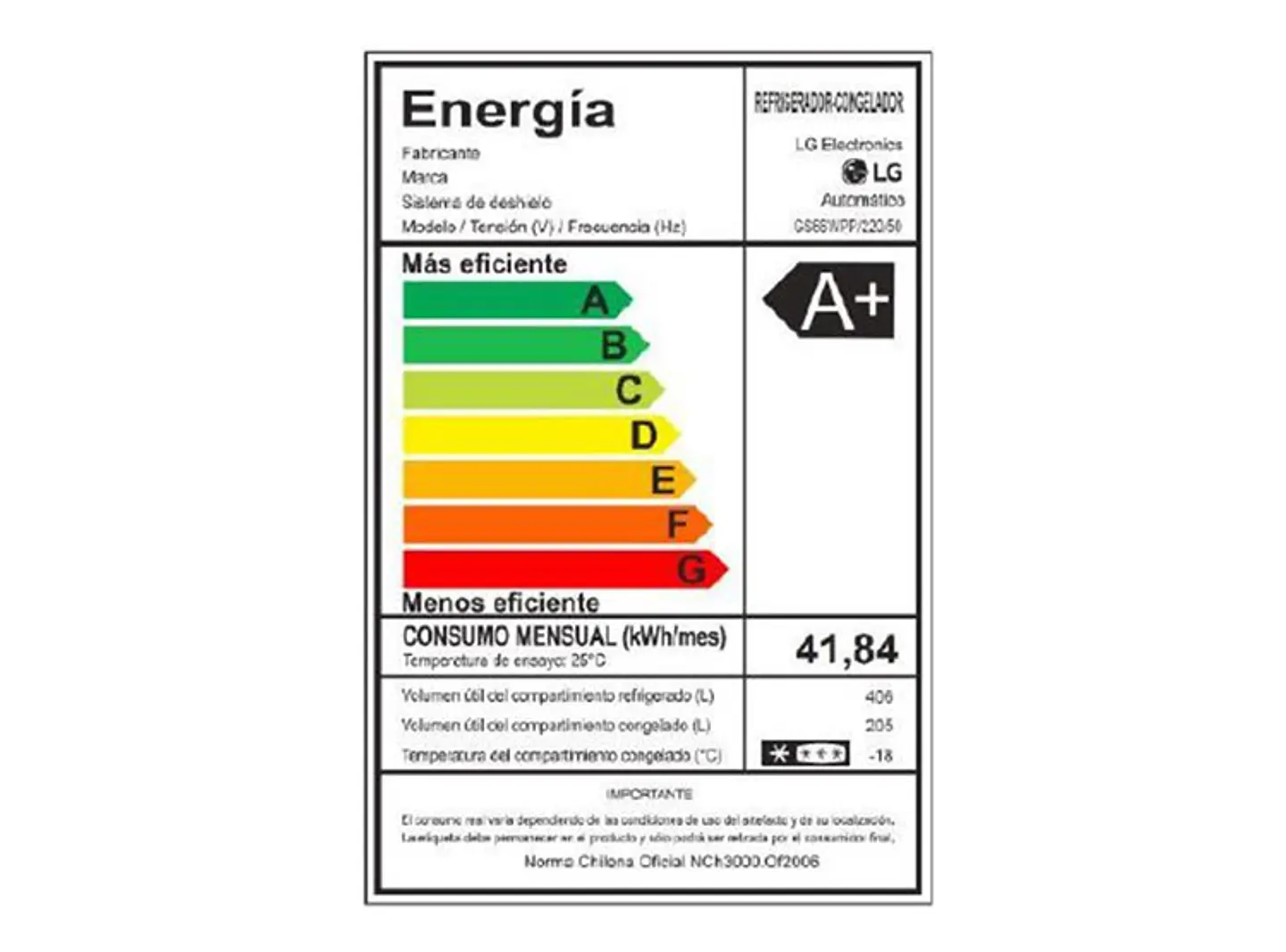 REFRIGERADOR SIDE BY SIDE LG GS66WPP 611L NO FROST PLATA 6