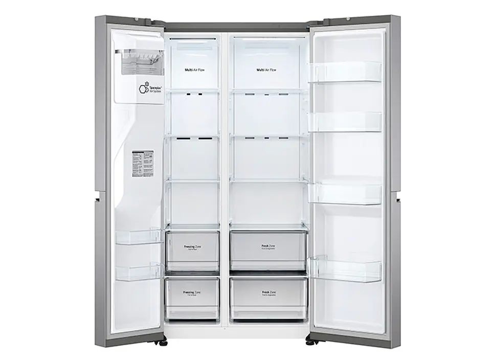 REFRIGERADOR SIDE BY SIDE LG GS66WPP 611L NO FROST PLATA 7