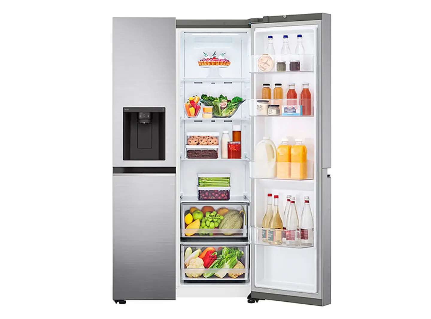 REFRIGERADOR SIDE BY SIDE LG GS66WPP 611L NO FROST PLATA 10