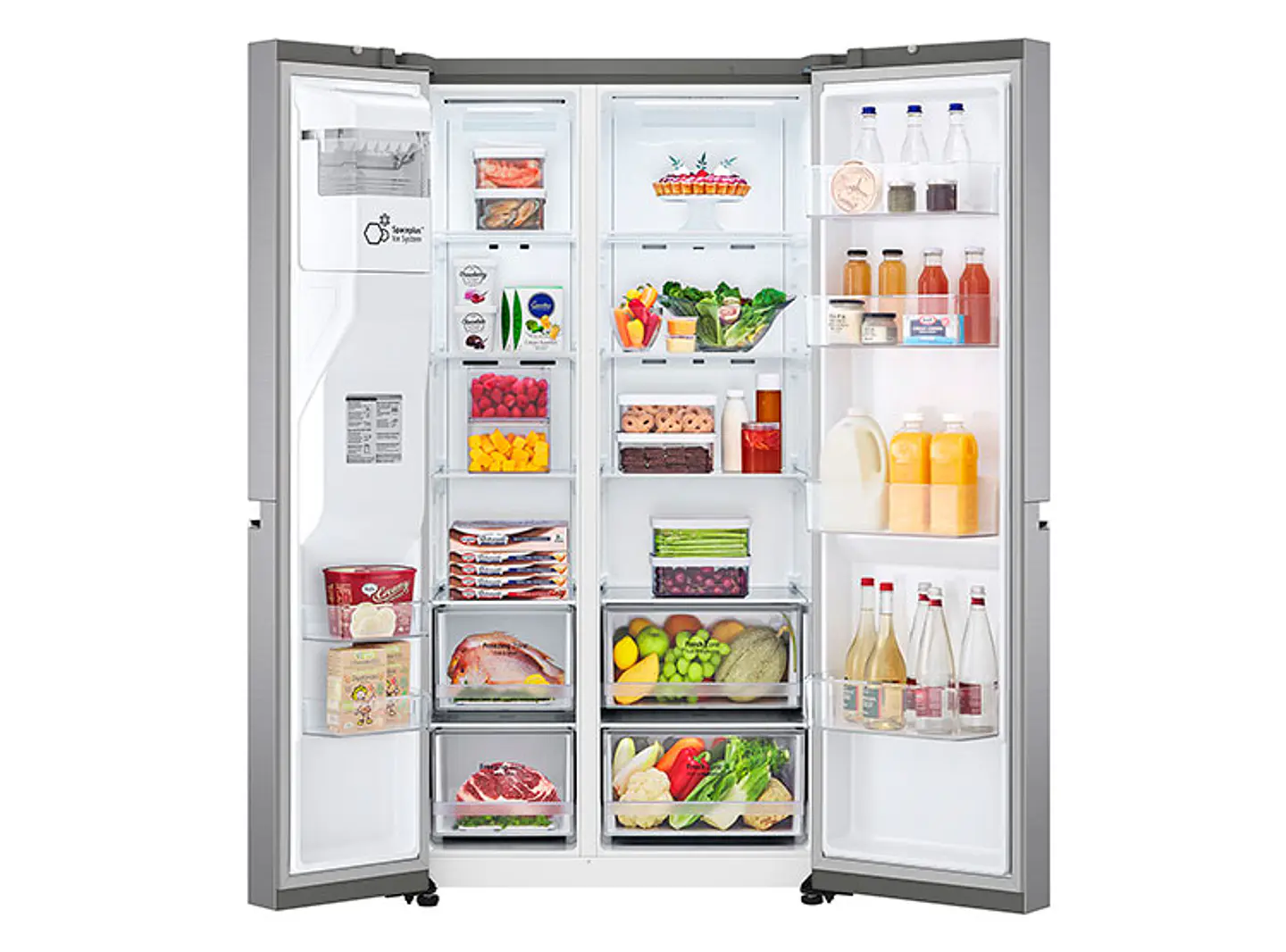 REFRIGERADOR SIDE BY SIDE LG GS66WPP 611L NO FROST PLATA 11