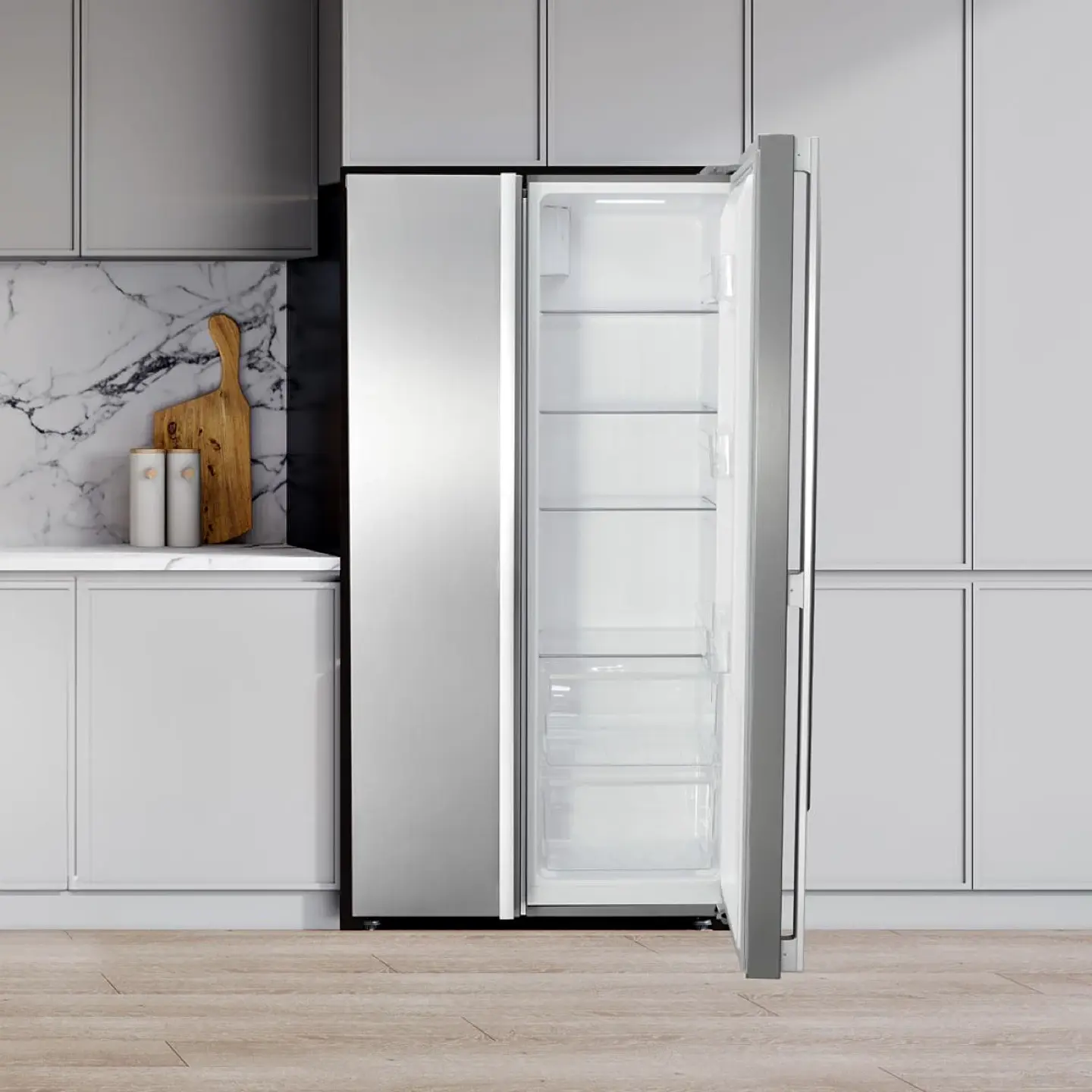 REFRIGERADOR SIDE BY SIDE SLIM 442 LTS FDV SILVER. 5