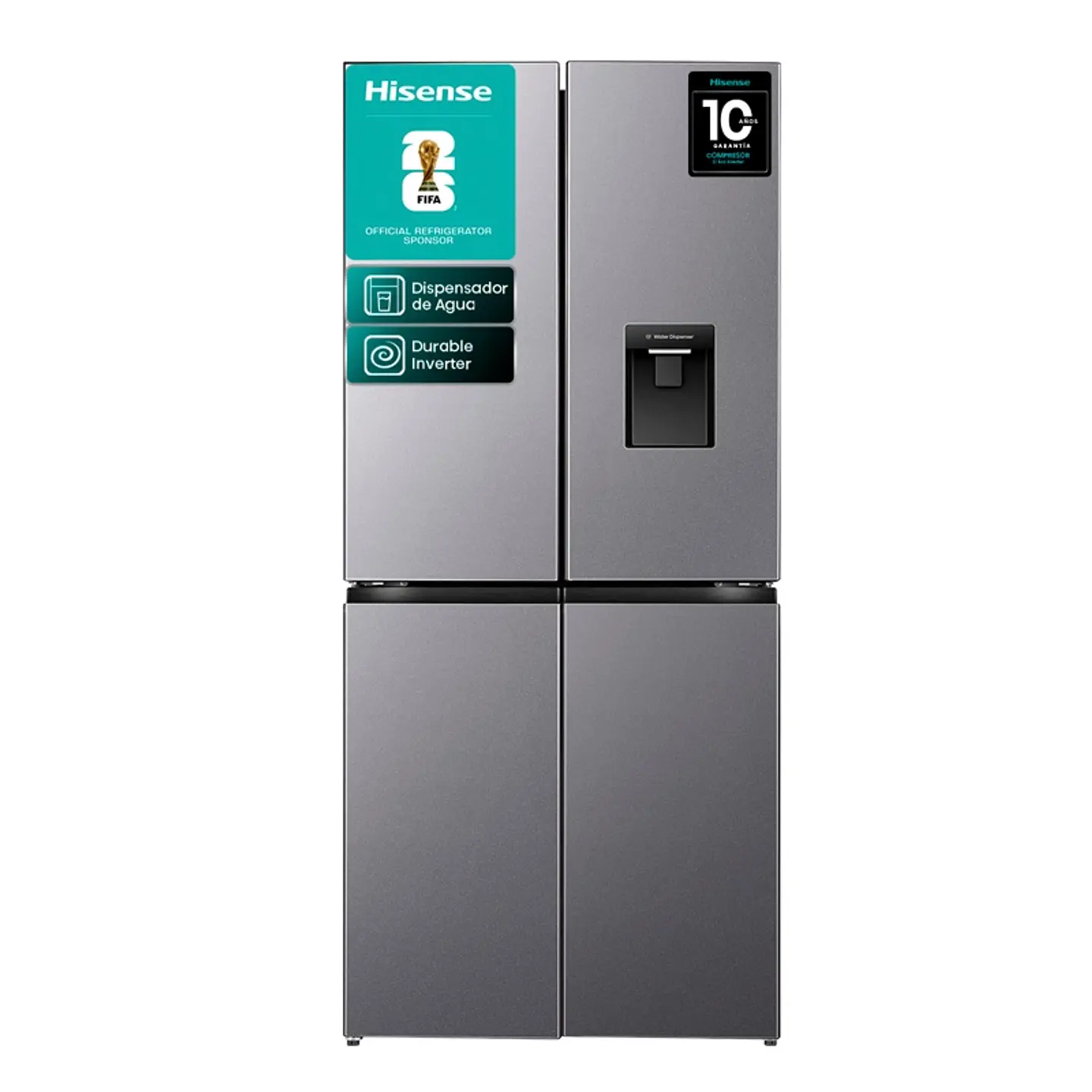 REFRIGERADOR FRENCH DOOR HISENSE RQ5P431NMDA 425L NO FROST GRIS 1