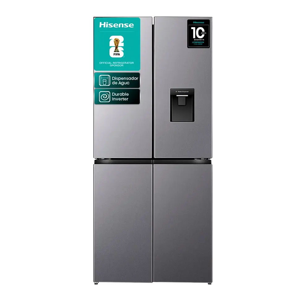 REFRIGERADOR FRENCH DOOR HISENSE RQ5P431NMDA 425L NO FROST GRIS 1
