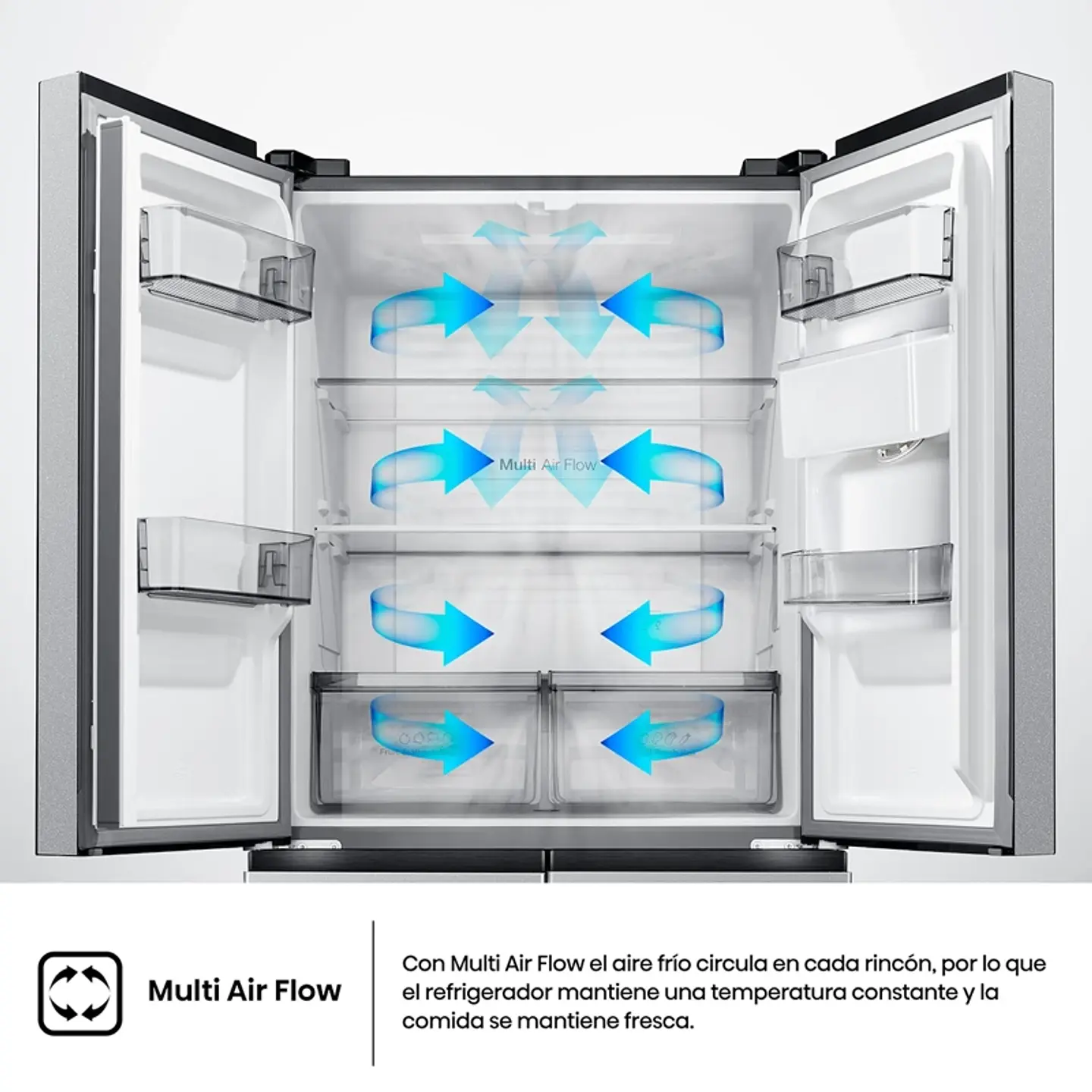 REFRIGERADOR FRENCH DOOR HISENSE RQ5P431NMDA 425L NO FROST GRIS 7