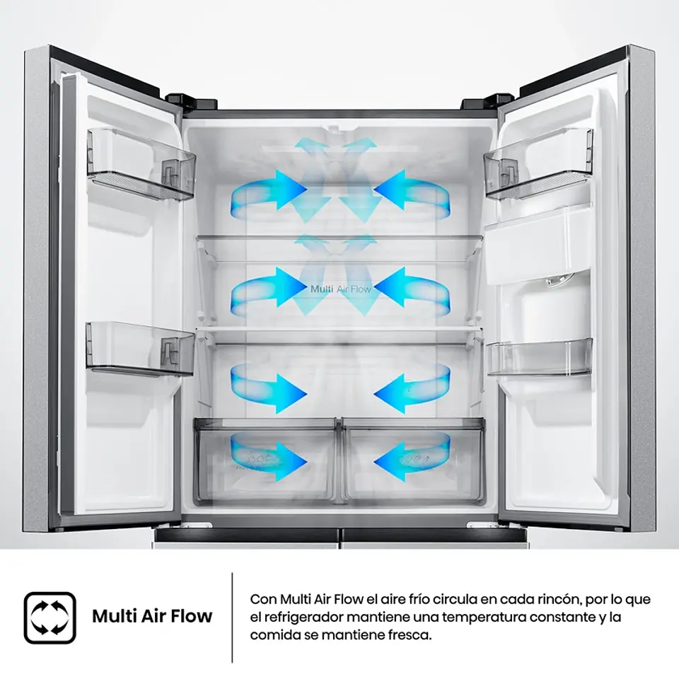 REFRIGERADOR FRENCH DOOR HISENSE RQ5P431NMDA 425L NO FROST GRIS 7