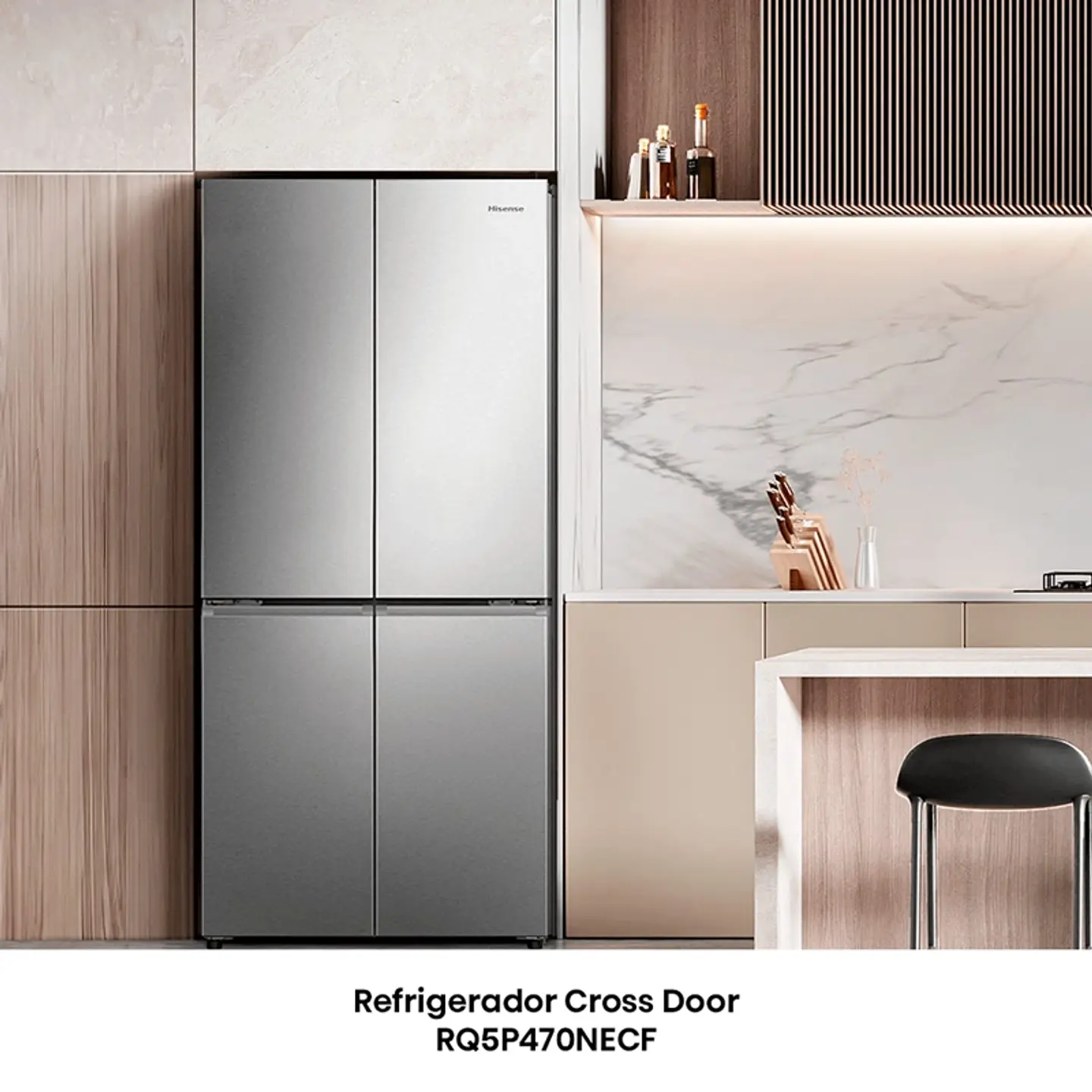 REFRIGERADOR SIDE BY SIDE HISENSE 456L NO FROST RQ5P470NECF 5