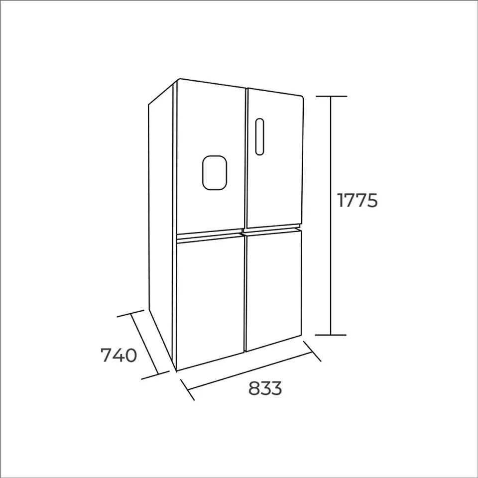 REFRIGERADOR SIDE BY SIDE 467 LTS 4 PUERTAS HQ-627WEN 3