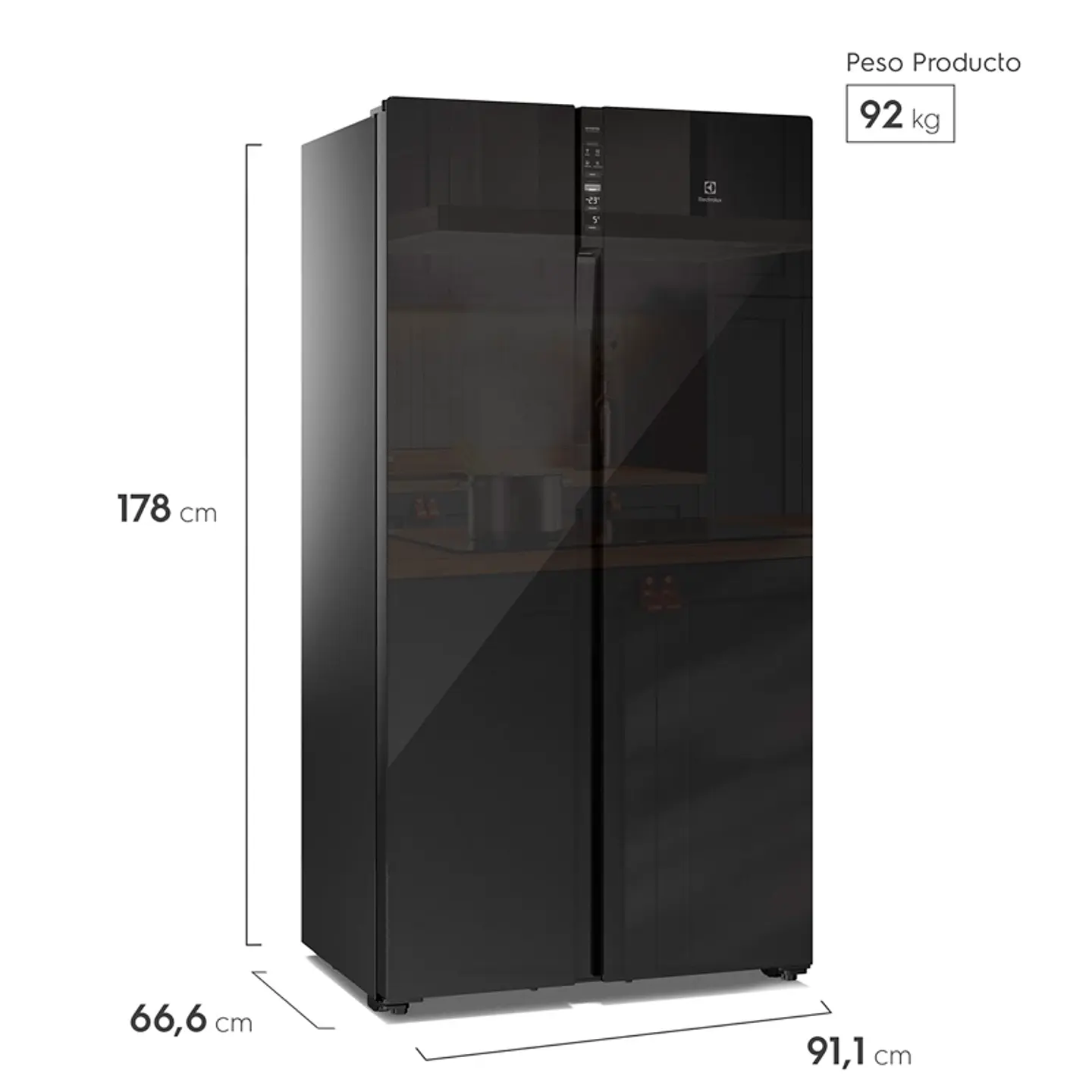 REFRIGERADOR SIDE BY SIDE ELECTROLUX 525 L NO FROST ES5GB 2