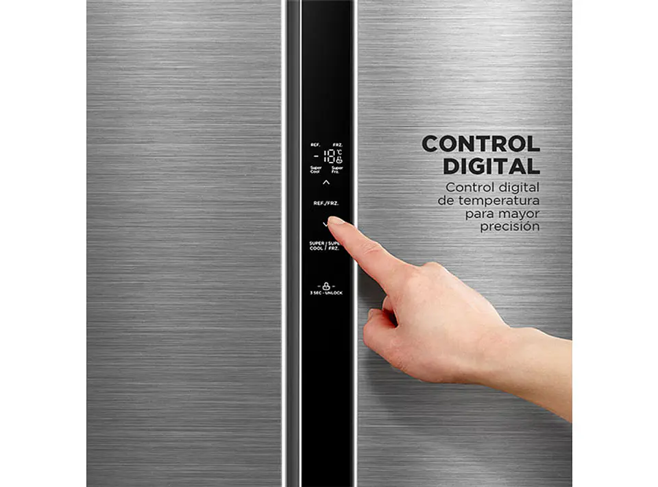 REFRIGERADOR SIDE BY SIDE MIDEA MDRS619FGE46 432L NO FROST PLATA 3