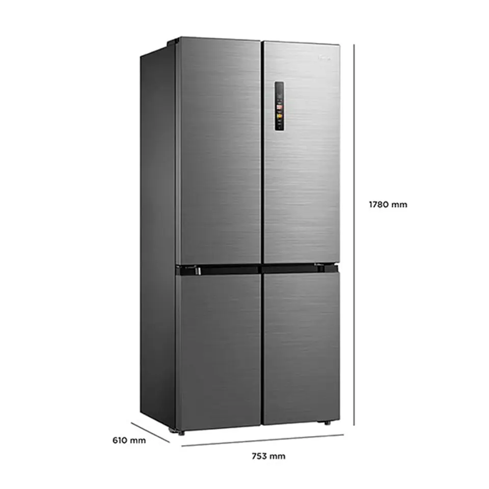 REFRIGERADOR SIDE BY SIDE MIDEA MDRM554MTE50 NO FROST 396L PLATA 2