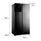 REFRIGERADOR SIDE BY SIDE ELECTROLUX ES50B 530 L NO FROST NEGRO - Miniatura 2