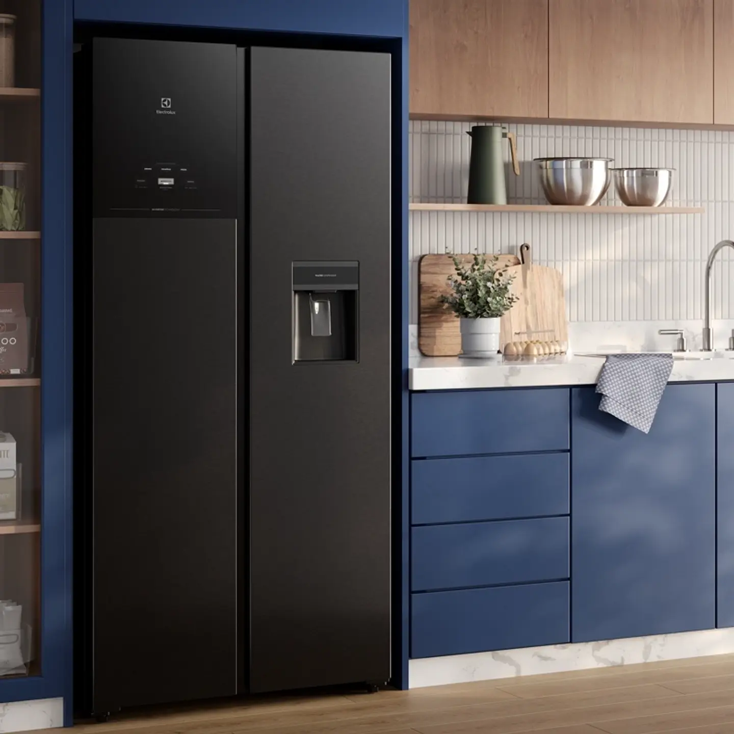 REFRIGERADOR 436L NO FROST SIDE BY SIDE INVERTER ES40WB BLACK 6