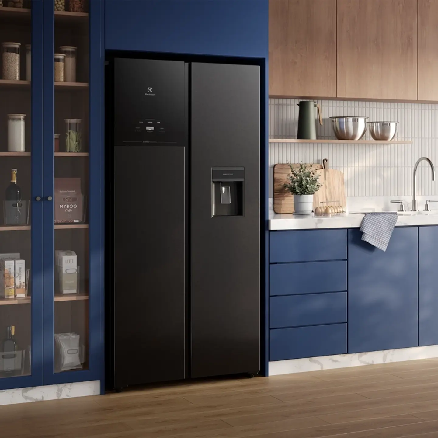 REFRIGERADOR 436L NO FROST SIDE BY SIDE INVERTER ES40WB BLACK 7