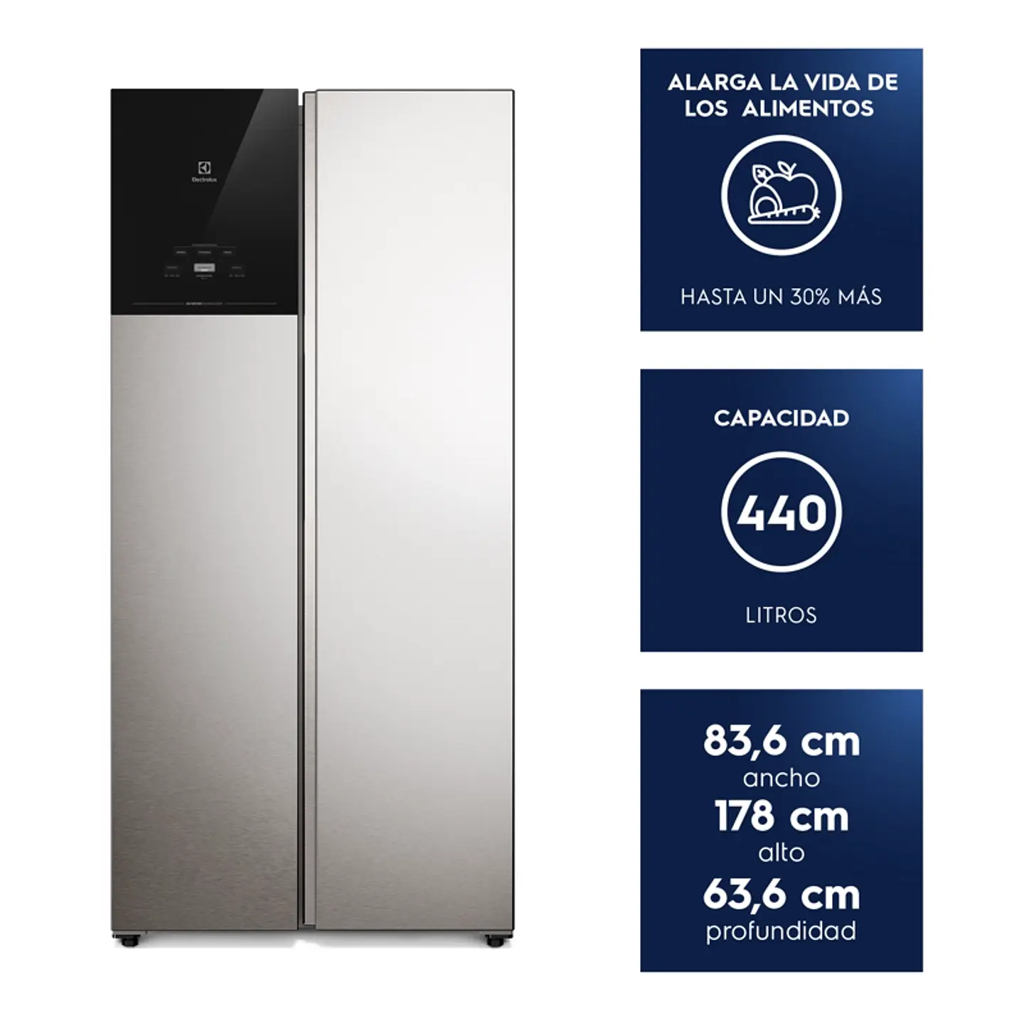 REFRIGERADOR 440L NO FROST SIDE BY SIDE INVERTER ES40S INOX 5