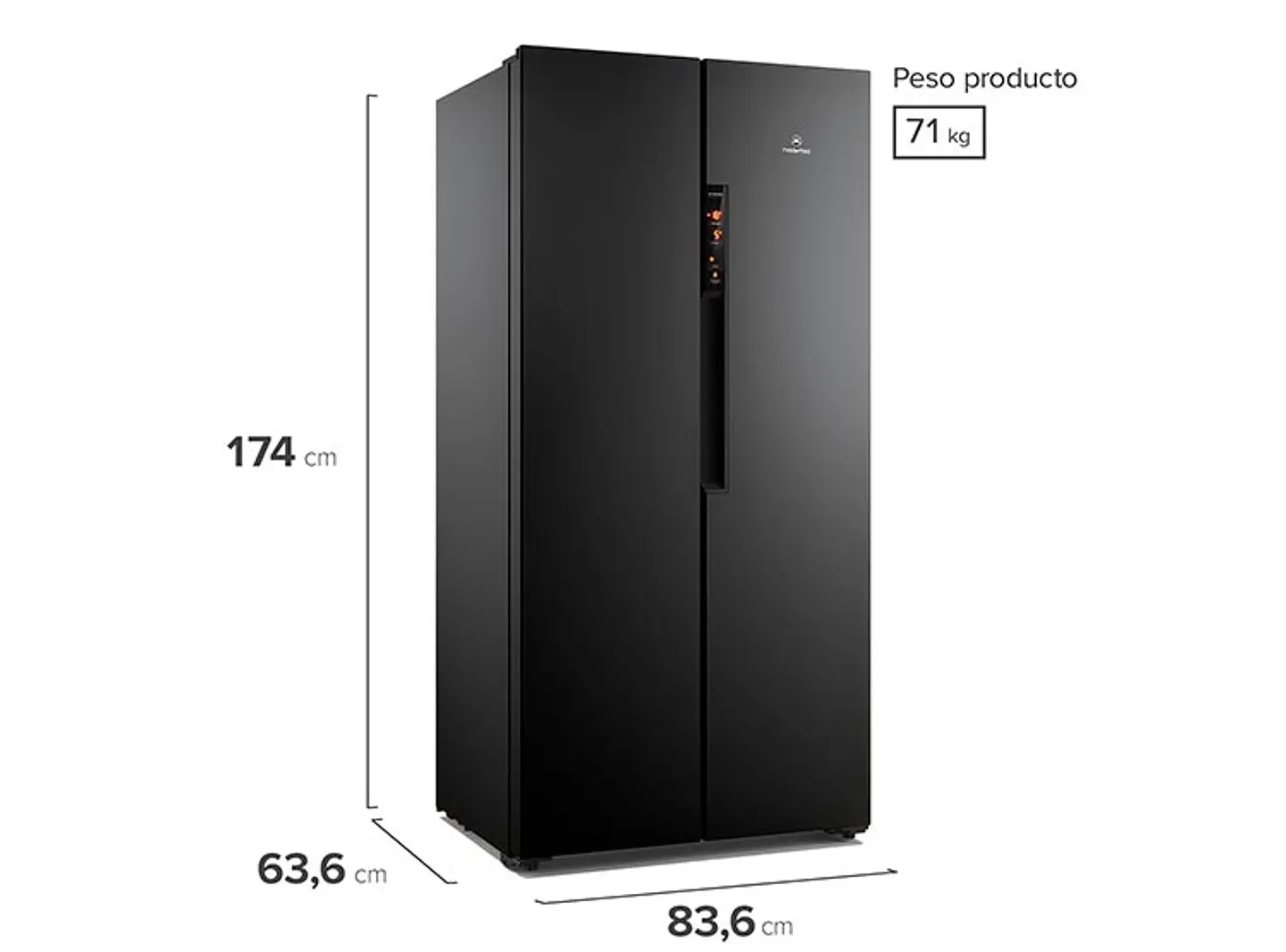 REFRIGERADOR SIDE BY SIDE MADEMSA MAS430B 426L NO FROST GRAFITO 3