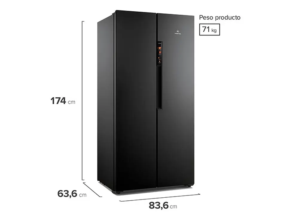 REFRIGERADOR SIDE BY SIDE MADEMSA MAS430B 426L NO FROST GRAFITO 3