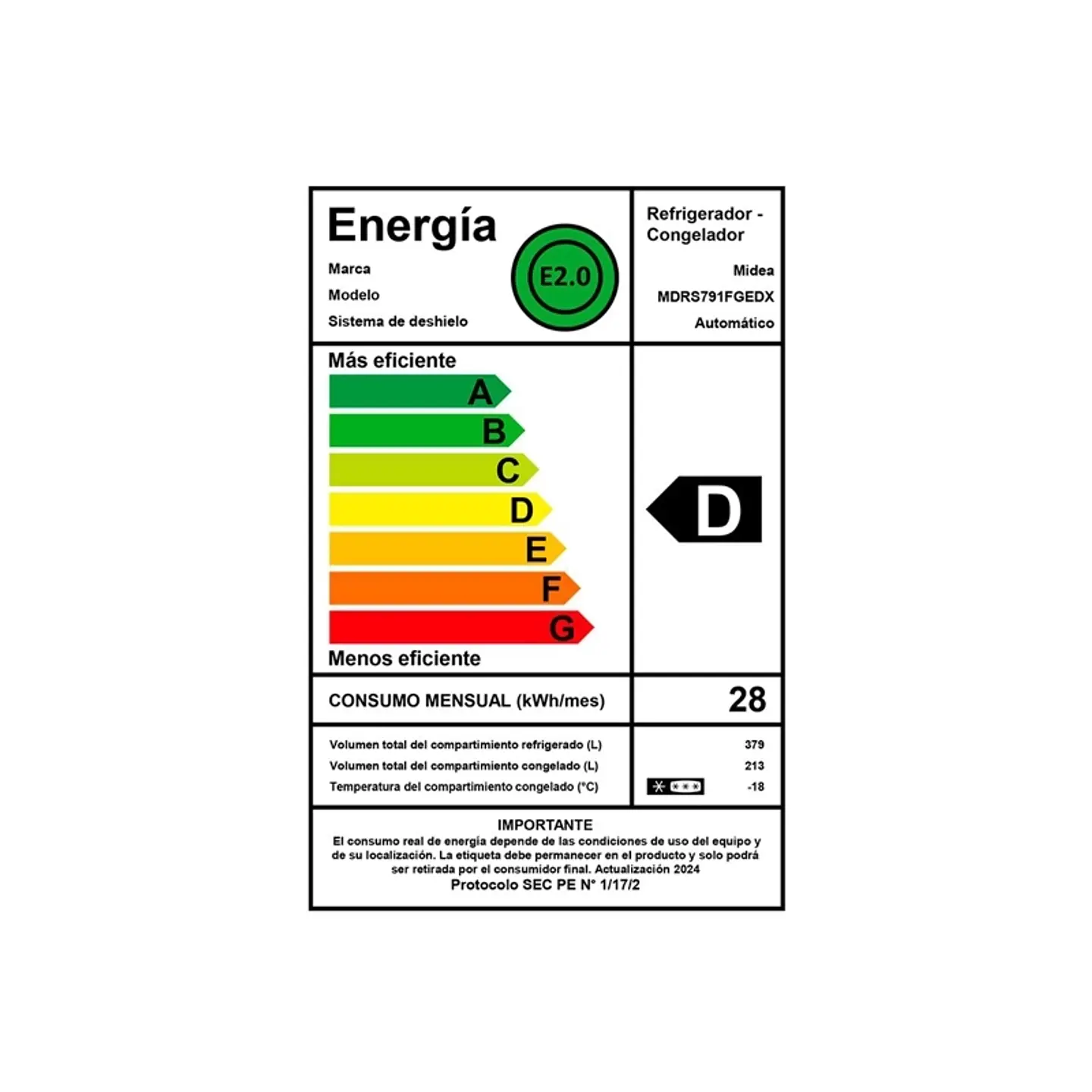 REFRIGERADOR SIDE BY SIDE MIDEA MDRS791FGEDX 592L NO FROST NEGRO 2