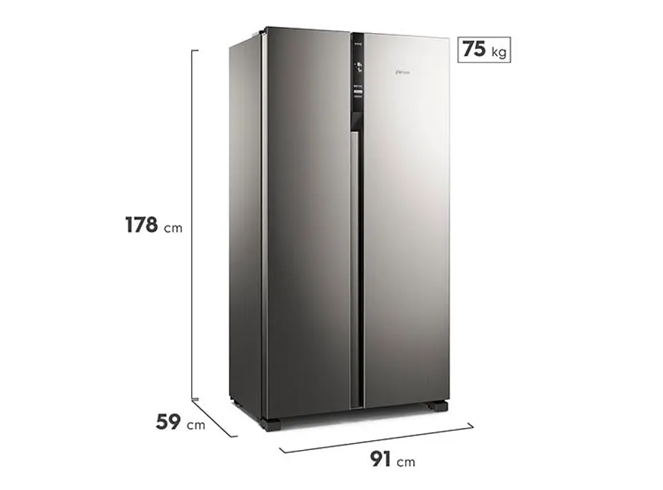 REFRIGERADOR SIDE BY SIDE FENSA SFX440 436L NO FROST ACERO 2