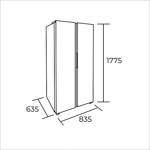 REFRIGERADOR SIDE BY SIDE 442 LTS HC-598WEN GRIS