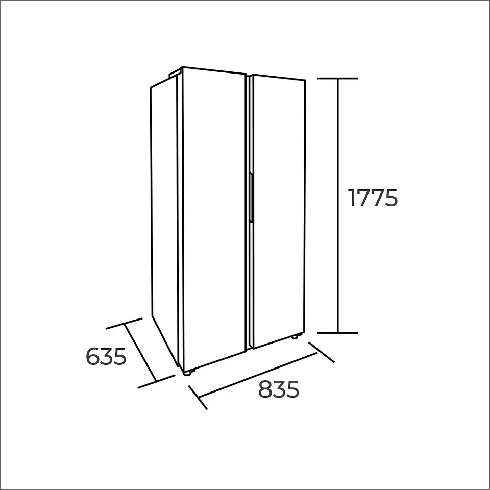 REFRIGERADOR SIDE BY SIDE 442 LTS HC-598WEN GRIS 2
