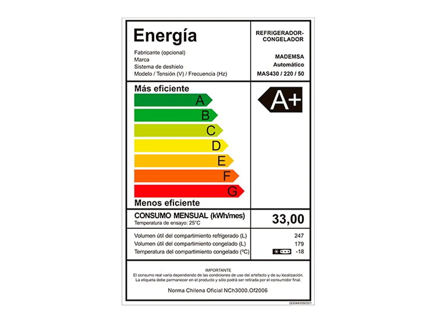 REFRIGERADOR SIDE BY SIDE MADEMSA MAS430 426L NO FROST GRIS 3