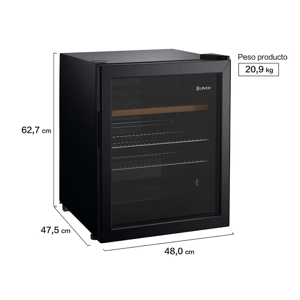 CAVA DE VINO LOVEN HAFTIGT 65 LATAS FRIO DIRECTO NEGRO 2