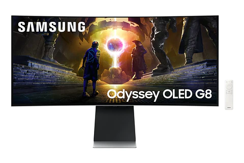 MONITOR SAMSUNG 34' G85SD ODYSSEY OLED G8 WQHD 175HZ GAMER CURVO