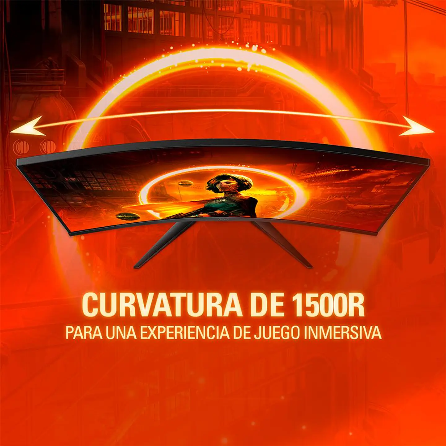 MONITOR CURVO 32' AOC C32G2E FHD 165HZ 3