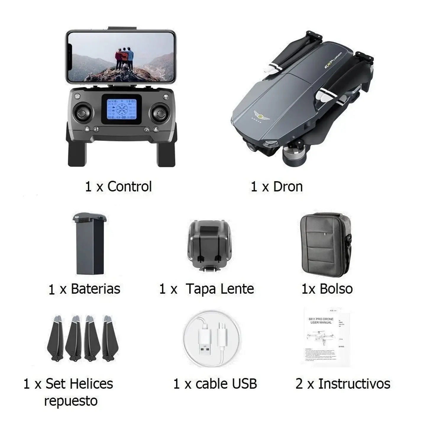 DRONE CASTLETEC 8819 EXPLORER 5G 3000M 6K GPS EIS GIMBAL CON EVASIÓN OBSTÁCULOS 5